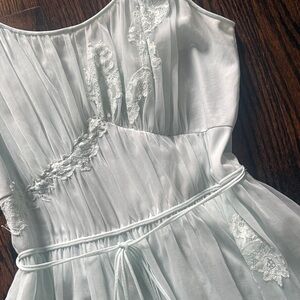 Vintage Mint Dream Slip Dress 50s Babydoll Lace Negligee